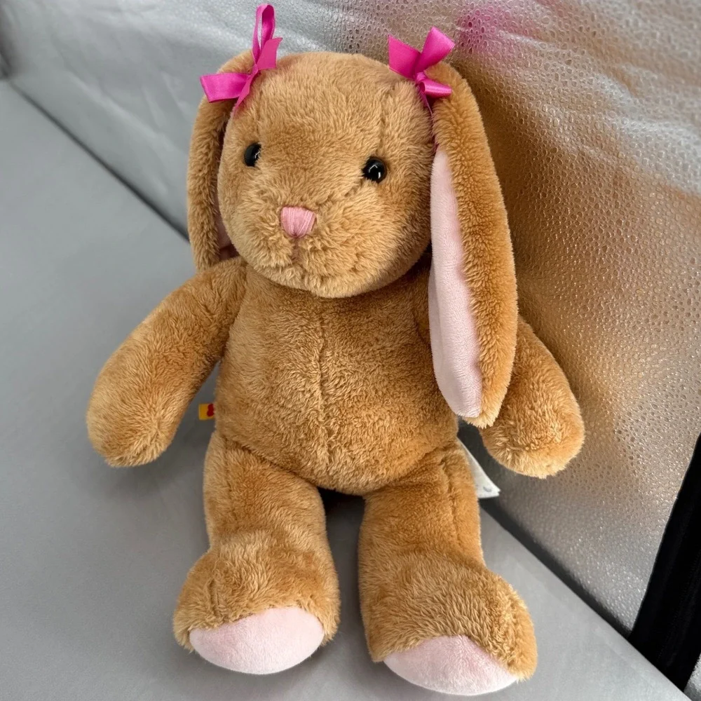 Build-A-Bear Workshop Lil Caramel Bunny Rabbit Plush Pink Bows 2012 019466